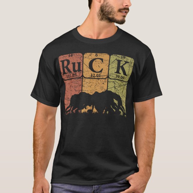 Ruck Rugby Periodic Table Elements Rugby Player T-Shirt (Front)