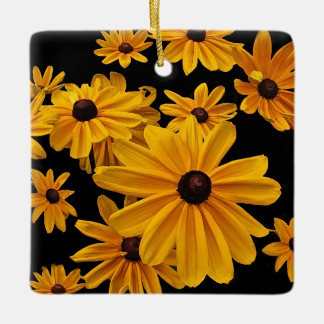 Rudbeckia Black Eyed Susan Flowers Ornament (Front)