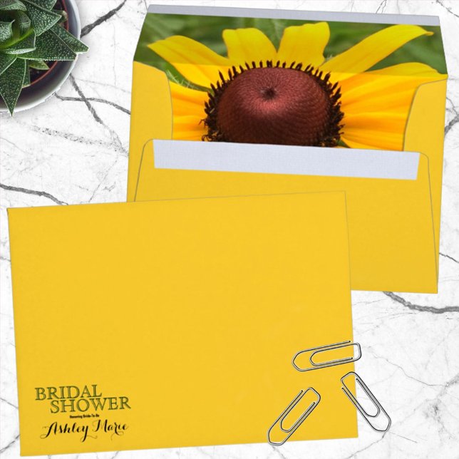 Rudbeckia Flower Close-Up Photograph Inside Custom Envelopes (Creator Uploaded)