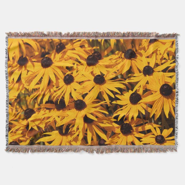 Rudbeckia Fulgida / Orange Coneflower Throw Blanket (Front)