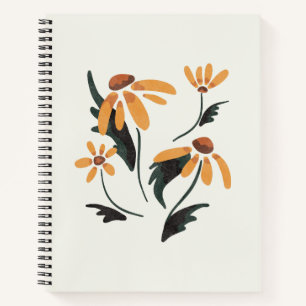 Rudbeckia Hirta Black-Eyed Susan Aesthetic Flowers Notebook
