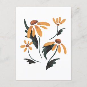 Rudbeckia Hirta Black-Eyed Susan Aesthetic Flowers Postcard