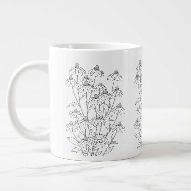 Rudbeckia laciniata – Cutleaf Coneflower Large Coffee Mug (Left)