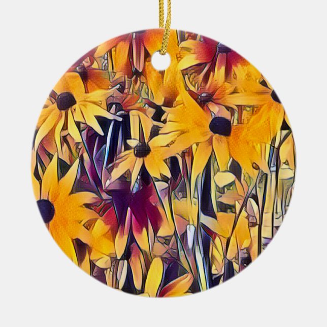 RUDBECKIAS CERAMIC TREE DECORATION (Front)