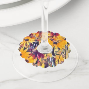 RUDBECKIAS WINE GLASS TAG