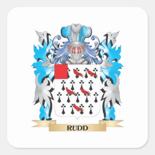 Rudd Coat of Arms - Family Crest Square Sticker