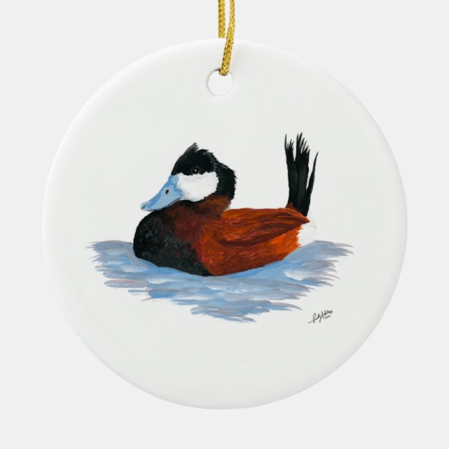 Ruddy Duck  Ceramic Tree Decoration (Front)