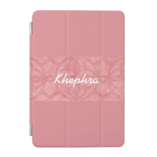 Ruddy Pink Batik And Blue Watercolor Name iPad Mini Cover