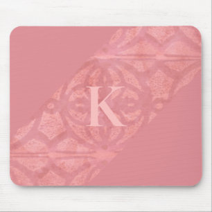 Ruddy Pink Batik Letter Mouse Mat