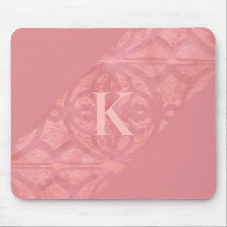 Ruddy Pink Batik Letter Mouse Mat