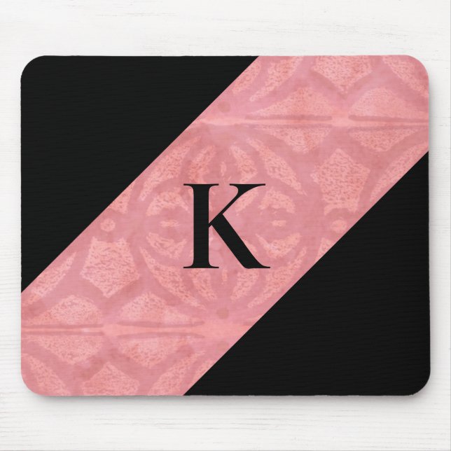 Ruddy Pink Batik Letter Mouse Mat (Front)