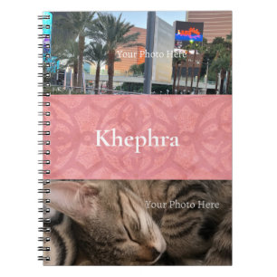 Ruddy Pink Batik Name and Photo Collage Notebook