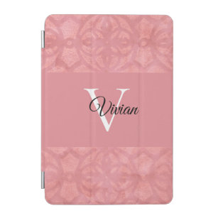 Ruddy Pink Batik Name Monogrammed iPad Mini Cover