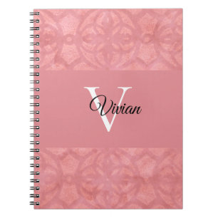 Ruddy Pink Batik Name Monogrammed  Notebook