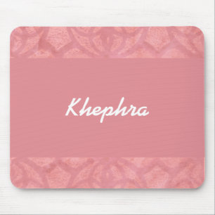 Ruddy Pink Batik Name Mouse Mat