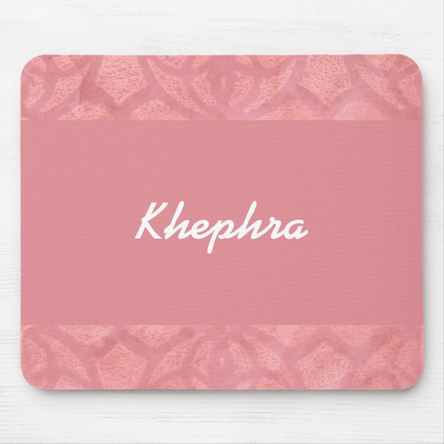 Ruddy Pink Batik Name Mouse Mat (Front)