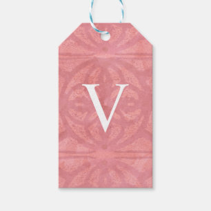 Ruddy Pink Monogrammed Watercolor Gift Tags