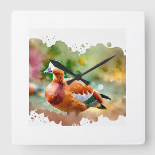 Ruddyheaded Goose 040924AREF105 - Watercolor Square Wall Clock