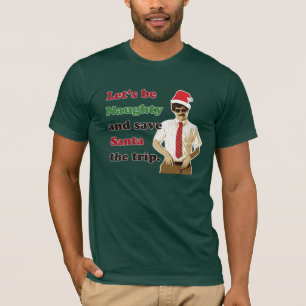 Rude 70's Moustache Santa Man T-Shirt