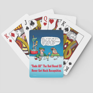 Rude Alf Funny Christmas Elf Playing Cards