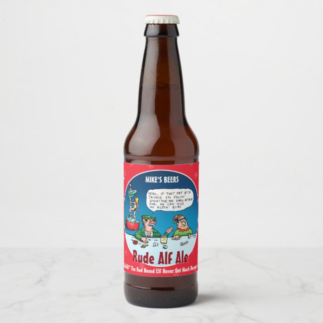 RUDE ALF - Funny Custom Winter Beer Labels (Front)