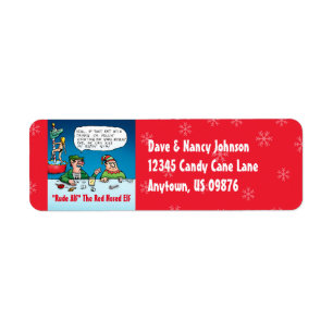 Rude Alf the Red Nosed Elf Custom Return Address