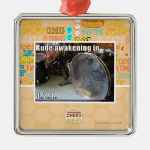 Rude awakening in metal tree decoration