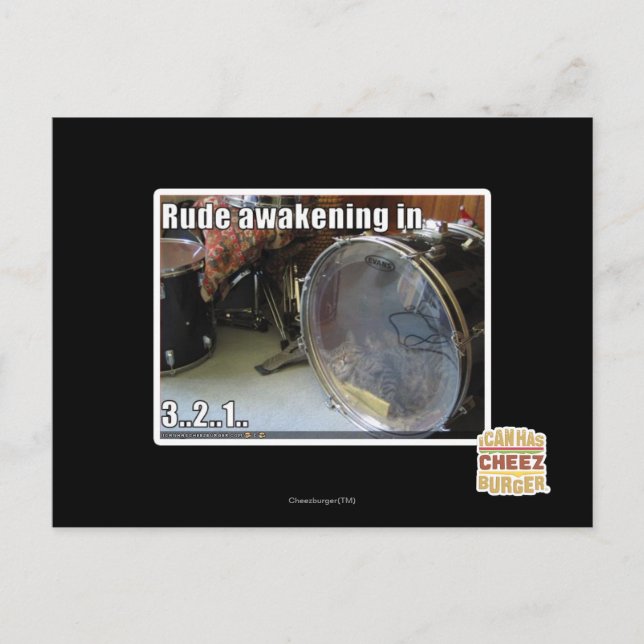 Rude awakening in postcard (Front)