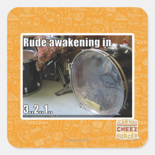 Rude awakening in square sticker