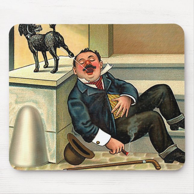 RUDE AWAKENING - Vintage Dog Art Mouse Mat (Front)