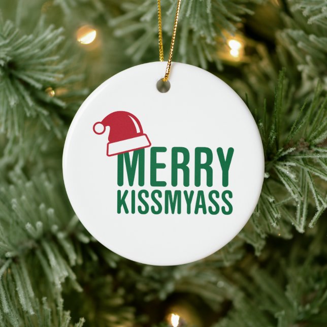 Rude Christmas Ceramic Tree Decoration (Tree)