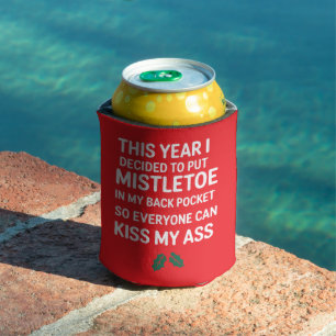 Rude Christmas Funny Noel Hilarious Christmas Tree Can Cooler