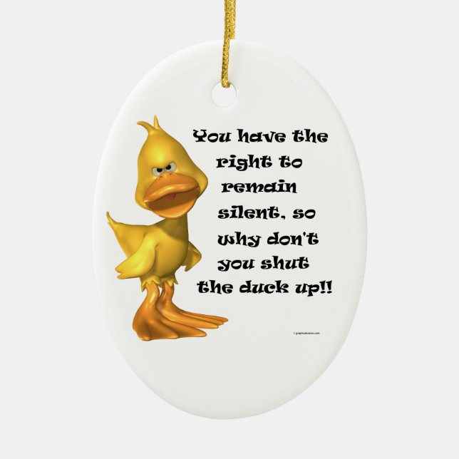 Rude Duck Oval Ornament (Front)