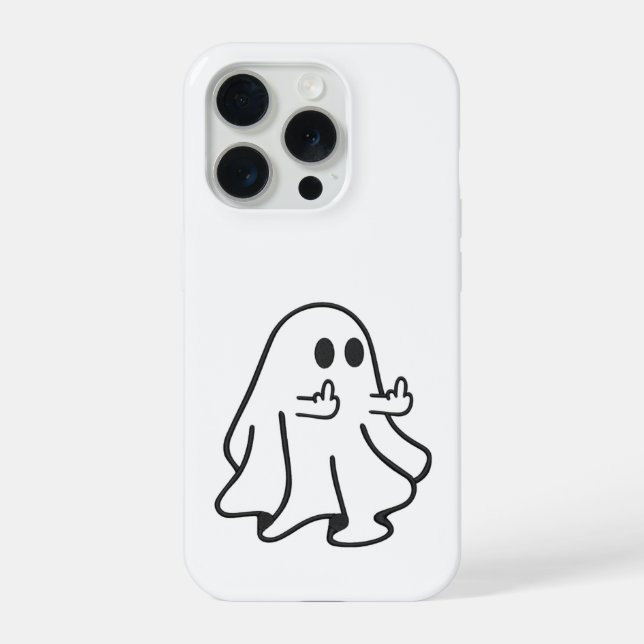 Rude Ghost – Funny Offensive Halloween iPhone Case (Back)