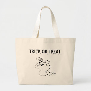 Rude Ghost - Trick or Treat Large Tote Bag