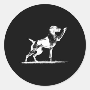 Rude Pointer Dog Hole German Shorthaired Pointer D Classic Round Sticker