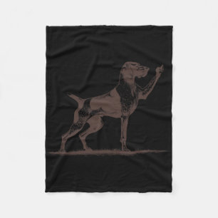 Rude Pointer Dog Hole German Shorthaired Pointer D Fleece Blanket