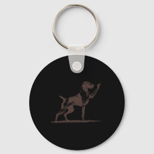 Rude Pointer Dog Hole German Shorthaired Pointer D Key Ring