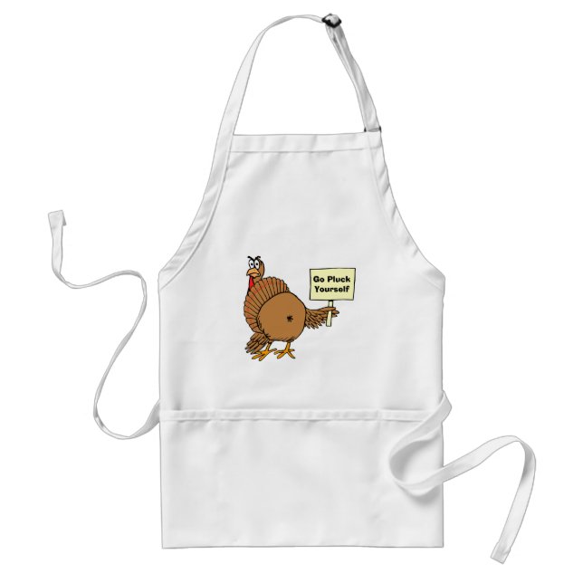 Rude Thanksgiving Jokes Pun Go Pluck Yourself Adul Standard Apron (Front)