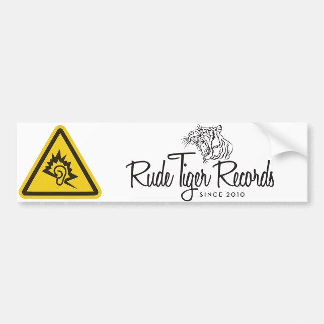 Rude Tiger Records Bumper Sticker (Front)