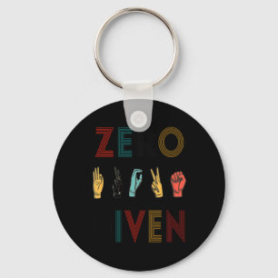 Rude Zero S Given Sign Language Asl Vintage Deaf  Key Ring