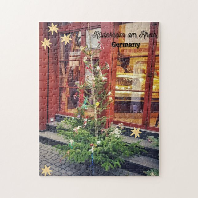 Rüdesheim am Rhein, Germany - Christmas Tree Jigsaw Puzzle (Vertical)