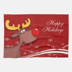Rudolf Christmas Tea Towel