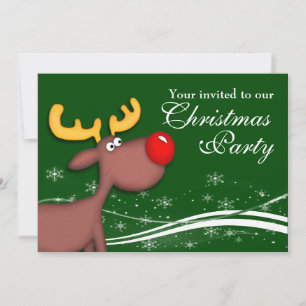 Rudolf Reindeer Company Christmas Party Invitation