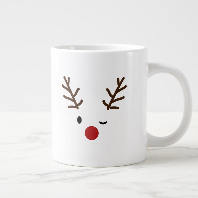 Rudolf The Red Nose Raindeer Christmas Large Coffee Mug (Right)