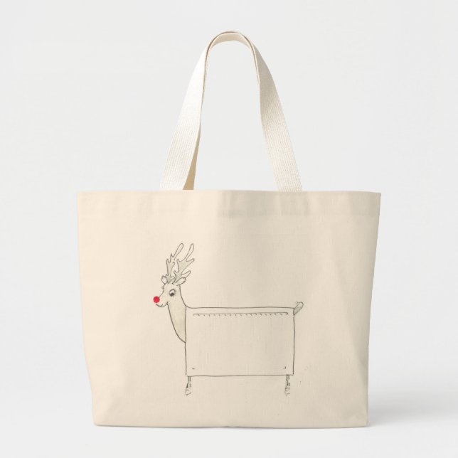 Rudolf the Red Nosed Radiator Large Tote Bag (Front)