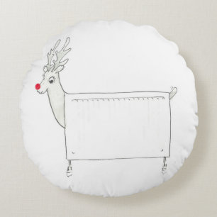 Rudolf the Red Nosed Radiator Round Cushion