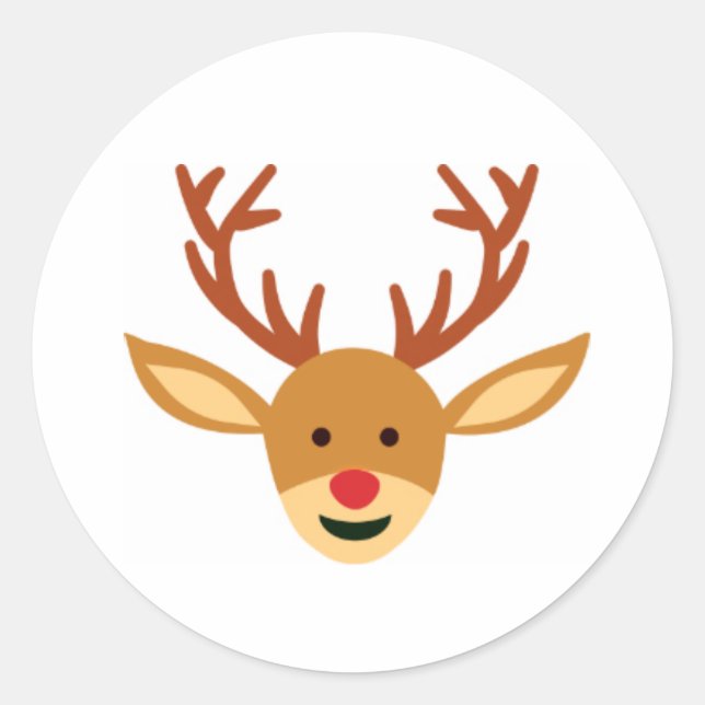 Rudolf the Red-nosed Reindeer Christmas Sticker (Front)