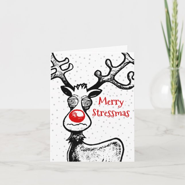 Rudolf the Reindeer wishes you a Merry Christmas Holiday Card (Front)