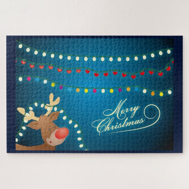 Rudolph and Christmas Lights Jigsaw Puzzle (Horizontal)